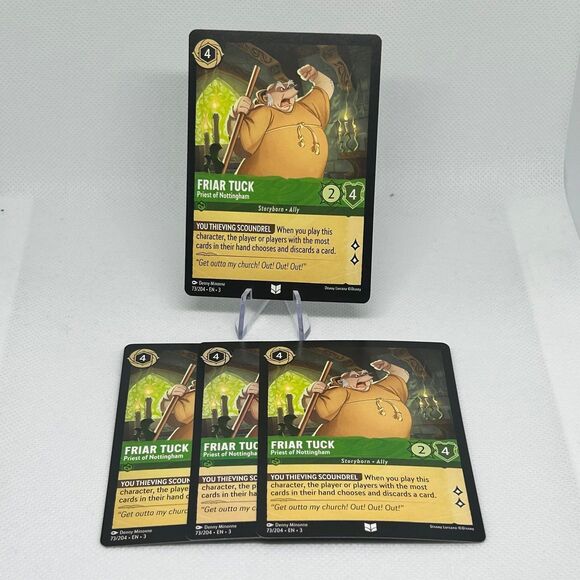 Disney Lorcana Inklands Friar Tuck Priest of Nottingham 73/204 PlaySet of 4 - Picture 1 of 3